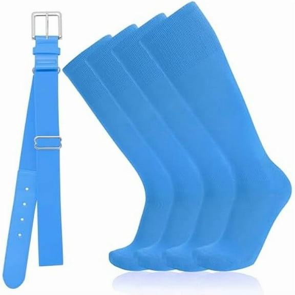 Baseball Socks and Belt Combo for Youth Adult - Softball Sock and Belt for Boys and Grils (2 Pairs of Socks & 1 Belt)