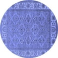 thumbnail image 1 of Ahgly Company Machine Washable Indoor Round Oriental Blue Traditional Area Rugs, 8' Round, 1 of 4