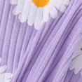 thumbnail image 7 of Faraee Toddler Baby Summer Clothes for Girls Bow Tie Sleeveless Ribbed Crop Tops and Floral Print Bell Bottom Flare Pants Outfit 6 12 18 24 Months 2T 3T 4T 5T Purple, 7 of 7