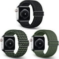 thumbnail image 1 of BRADCET 1/3Pack Scrunchie Band for Apple Watch Bands 44mm 40mm 38mm 45mm 49mm 42mm 41mm Elastic Adjustable Sport Nylon Bands Braided Solo Loop Strap for iWatch Series Ultra 8 7 SE 6 5 4 3 2 1, 1 of 14