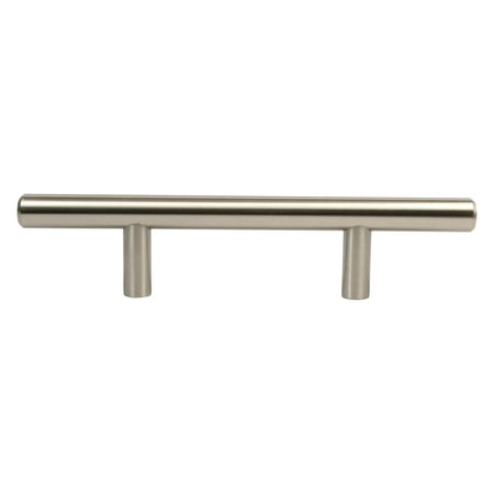 - 25 Pack Rok Hardware Contemporary Euro Style Solid Metal Pull / Handle Brushed Nickel 3