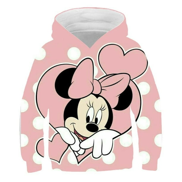 Sudaderas de Mickey y Minnie de 6 meses a 14 años para otoño y primavera, Tops con capucha de manga larga, ropa para niñas, sudaderas con capucha de Disney, disfraces 6T Gao Jinjia LED
