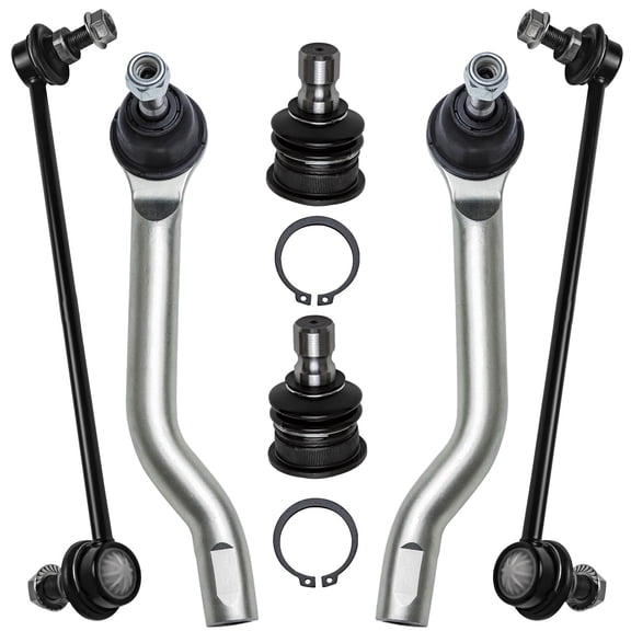 Detroit Axle - 6pc Front Suspension Kit for 14-18 Nissan Rogue, Outer Tie Rod Ends Lower Ball Joints Sway Bar Links 2014 2015 2016 2017 2018 Replacement