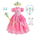 thumbnail image 3 of Vestidos COS para niños Vestidos de princesa rosa Falda de manga corta para niños, 3 of 5