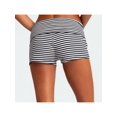thumbnail image 3 of Women’s High Stretch Black & White Track Shorts - Low Waist Casual Summer Lounge Shorts for Yoga & Everyday Wear, 3 of 6