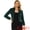 Green, variant on Women's Notched Lapel Open Front Fleece Cropped Coat M Royal Blue