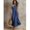 Blue, variant on Womens Blue One Shoulder Sleeveless Ruffle Maxi Dress Vacation