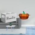thumbnail image 2 of Organizador remoto y plato de dulces de cristal con forma de calabaza con tapa para mesa, mesita de noche, sofá, oficina, tarro de gal, 2 of 8