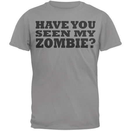 Have You Seen My Zombie Flip Up Grey Adult T-Shirt
