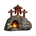 thumbnail image 2 of Wood Easter Empty Tomb Resurrection Scene with Christian Cross - Empty Tomb Decor for Home Office Desktop, Religious Resurrection Cross Jesus Nativity Set, 2 of 7