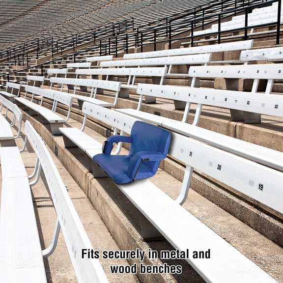 Outdoors Wide Stadium Seat Chair Bleacher Cushion- Padded Back Support, Armrests