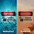 thumbnail image 6 of (2 Pack) Sodium Hydroxide OSHA Danger Sign 18 Inch X 12 Inch Indoor / Outdoor Rust-Free Aluminum Metal Signs for Workplace, Workshop, and Construction Site, Made in the USA, 6 of 8