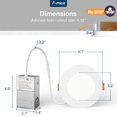 thumbnail image 4 of LEEYNEER 12 Pack 6 Inch Ultra-Thin LED Recessed Ceiling Light with Junction Box  1050LM Brightness  Dimmable Canless Wafer Downlight, 4 of 6