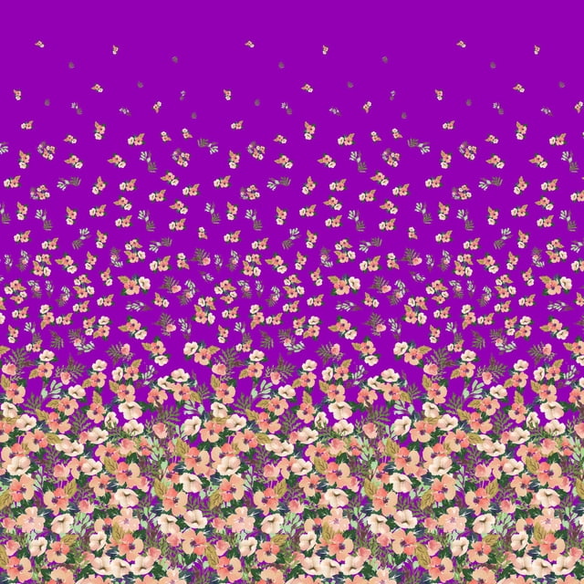 Soimoi Cotton Poplin Fabric Leaves & Flower Panel Print Sewing Fabric Yard 42 Inch Wide
