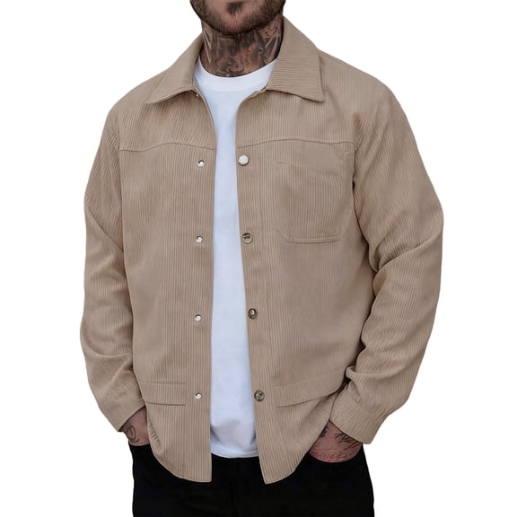 Abomasnow Men's Cotton Weatern Cowboy Long Sleeve Snap Button Casual Western Shacket Jacket with Pocket S-3XL