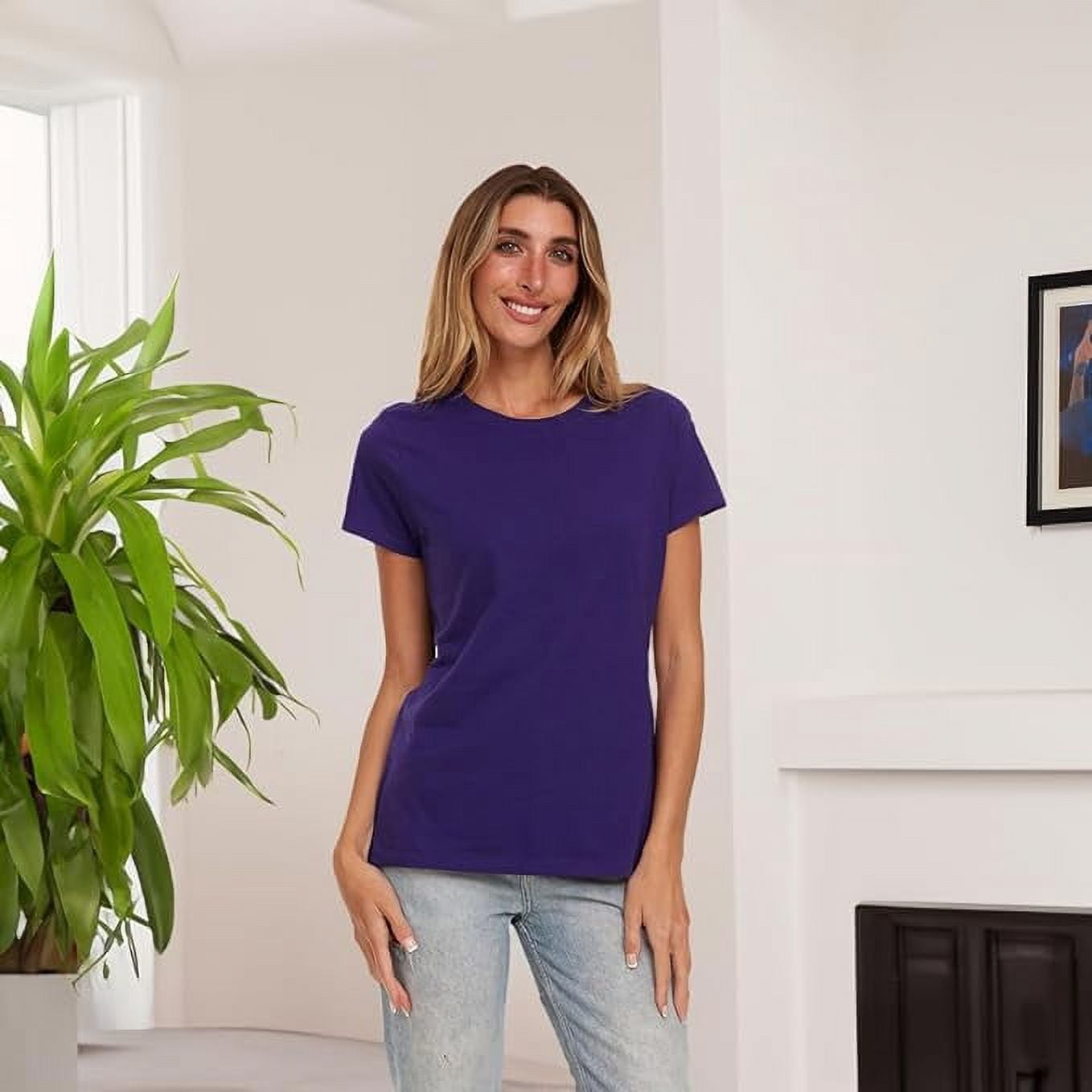 BILLIONHATS 12 Pack of Womens T-Shirts in Bulk, Cotton Crew Neck Scoop Short Sleeve Tees Mix Colors Bulk