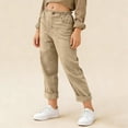 thumbnail image 4 of Girls Capri Pants Summer Trendy Linen Cropped Trouser with Pockets Beach Casual Cruise Fashion Capris Clothes, 4 of 7