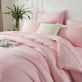 thumbnail image 3 of Davulos Full Size Comforter Sets Pink 7 Pieces Bed in a Bag Full Beddding Comforter Sets, Solid Lightweight Bed Set with Comforter, Sheets, Pillowcases & Shams, 3 of 8
