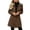 Bronze, variant on Womens Wool Blend Coats, Fashion Lapel Collar Casual Long Sleeve Mid-Length Trench Coats Navy Size S