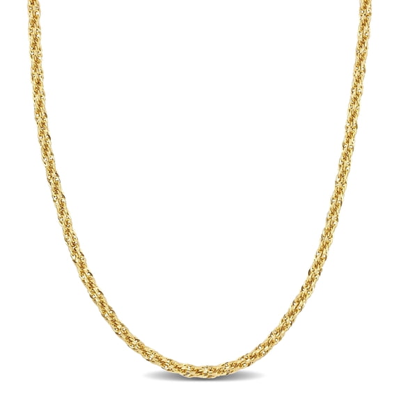 Everly Women's 3mm 14k Yellow Gold Rope Chain Necklace