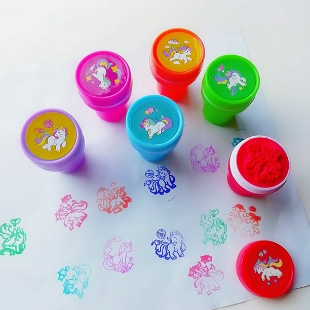 10 Uds. De sellos surtidos para niños, sellos de autotinta, sellos de juguete para niños, sello de cara sonriente, álbum de recortes, pintura artesanal, decoración de álbum de fotos Tan Jianjun unisex