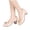 Beige, variant on hoksml Women's Bow Accent Block Heel Pumps, Round Toe PU Leather Dress Shoes for Work Party Wear Black Beige White