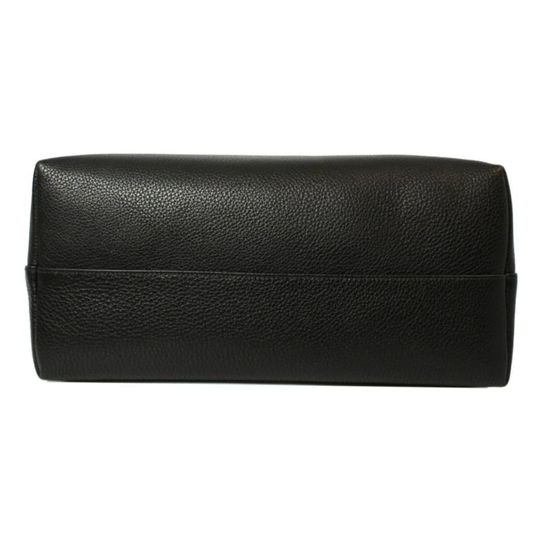 Prada Vitello Phenix Black Leather Embossed Logo Hobo Tote Bag