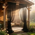 thumbnail image 6 of 6 Pack Outdoor Curtains 78.7 X 90.6 In Black Voile Mesh Privacy Screen With Rod Pocket For Patio Pergola, 6 of 8