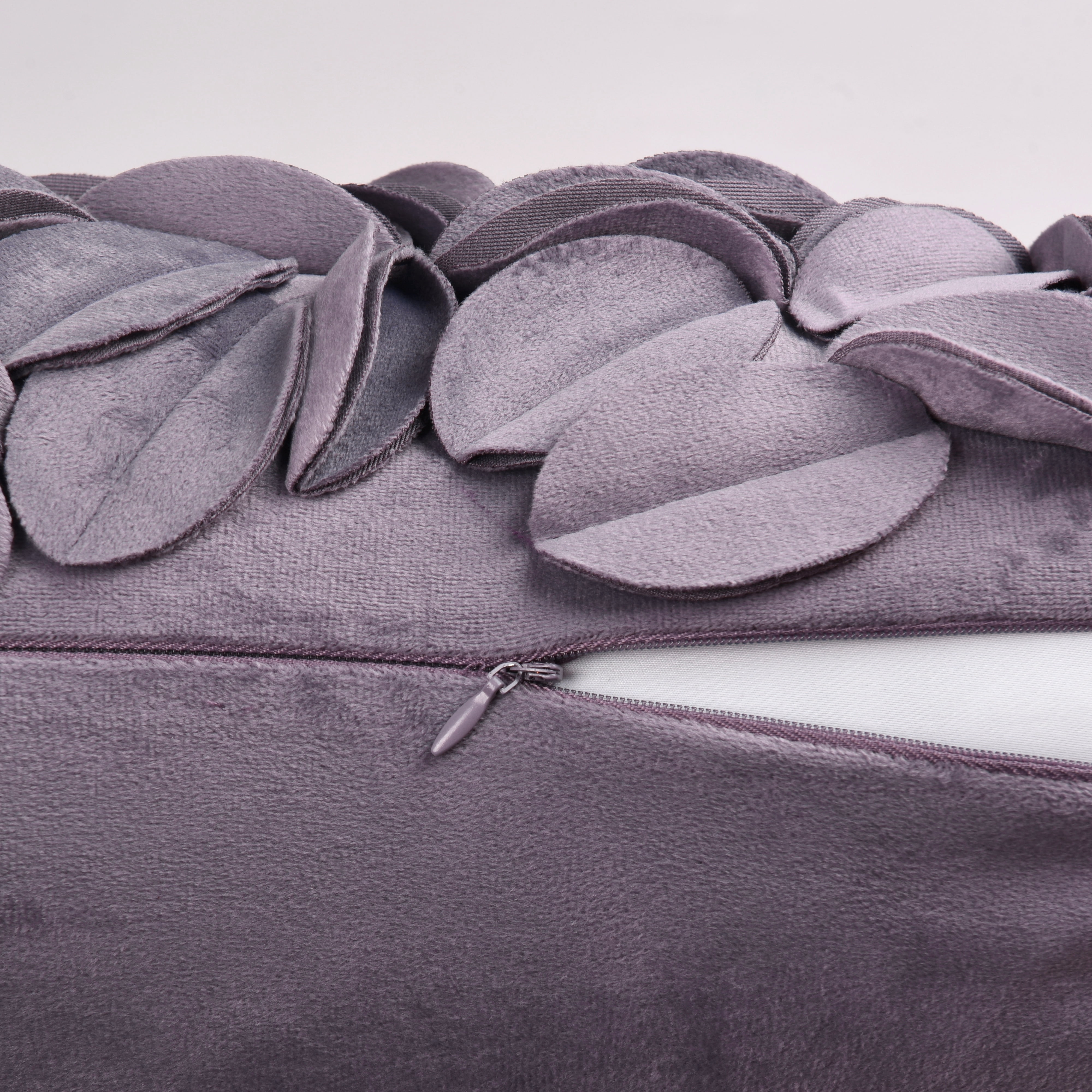 2pc Lavender Purple 18x18" 3D Sunflower Velvet Decor Throw Pillows