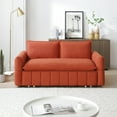 thumbnail image 2 of FFZ Modular Sleeper Sofa, 3-in-1 Teddy Chaise Couch, Orange, 2 of 11