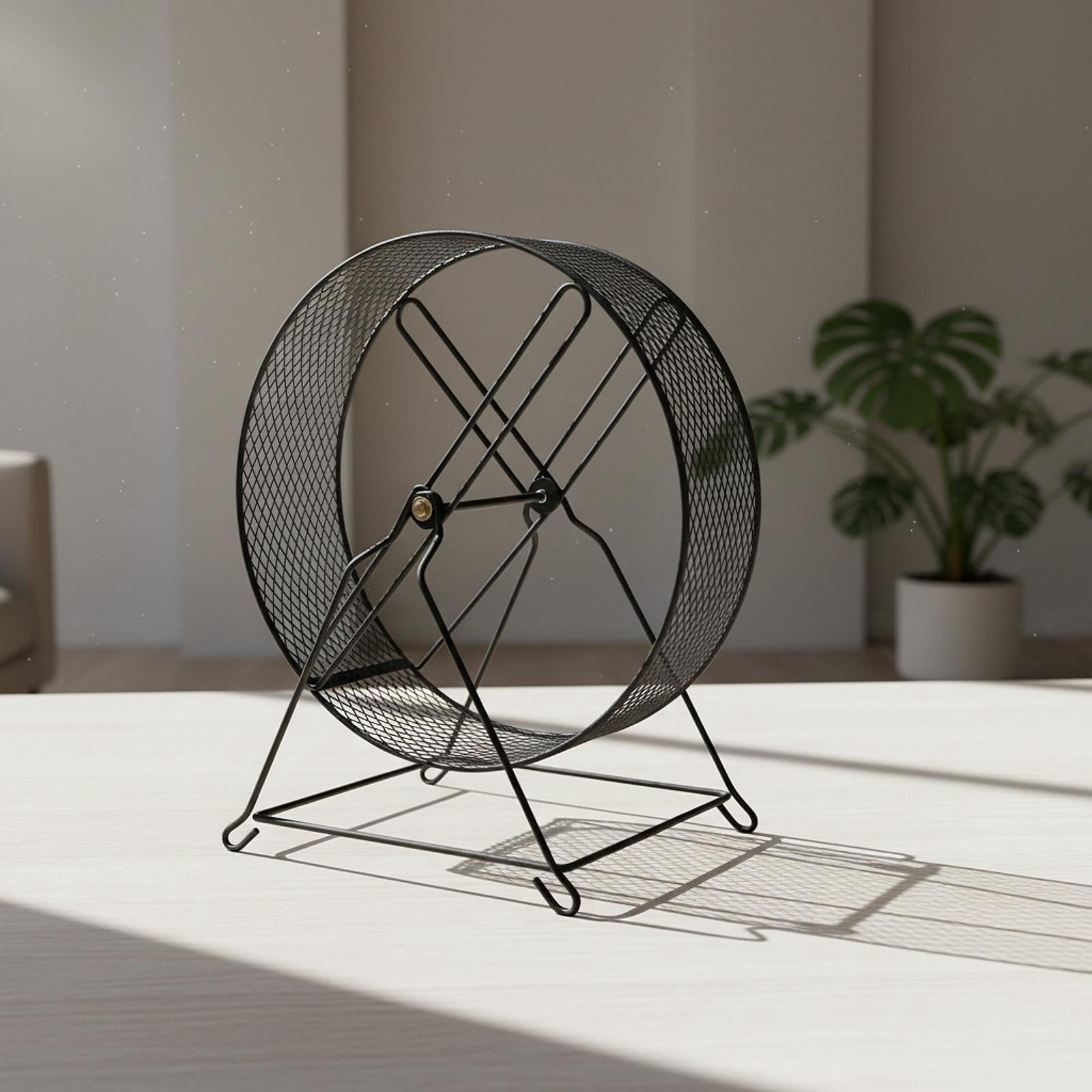 Fzaqwen Iron Hamster Running Exercise Wheel Toy Guinea Pig Jogging Wheel for Maintaining 32x19x36.5cm