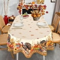 thumbnail image 3 of Nappe de l\'Action de Grâce Ovale 60x120 Pouces, Dinde Récolte d'Automne Nappe de l\'Action de Grâce Ovale Imperméable Housse de Table pour Souper Cuisine Décorations de Fête, 3 of 6