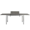 thumbnail image 4 of Pemberly Row 30"H Modern Aluminum/Wood Patio Dining Table in Gray, 4 of 8
