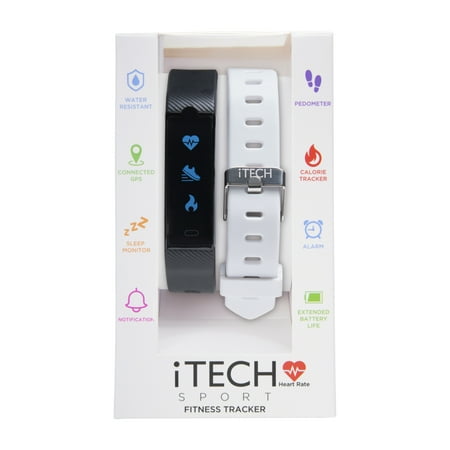 Itech Itech Sport Activity Tracker Smartwatch With Interchangeable Strap Color Black White Walmart Com Walmart Com