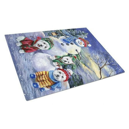 

Westie Holiay Snowballs Glass Cutting Board - Large
