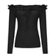 thumbnail image 4 of Ichuanyi liquidación para mujer clásico fuera del hombro al alabarrok manga larga mujer sólida tops otoño ICHUANYI WER202308243320, 4 of 9