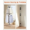 thumbnail image 5 of Clothes Drying Rack Foldable, 70.9 inch Tripod Drying Rack for 35 Pieces of Clothes, with Height-Adjustable Rotatable Clothes Rails, Space Saving, Stainless Steel, Blue and Silver CDR005Q01, 5 of 9