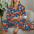 thumbnail image 6 of Rateoe Abstract Vintage Fox and Plants Pattern Womens Pajamas Set Long Sleeve Sleepwear Button Down Nightwear Soft Cotton Pj Lounge Sets-Medium, 6 of 7