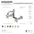 thumbnail image 7 of Kingston Brass KS3253AX Vintage Double-Handle Wall-Mount Bridge Kitchen Faucet, Antique Brass, 7 of 7