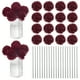 thumbnail image 1 of Uxcell Flores de Bola de Crisantemo Artificial, Ramos de Seda de Hortensia Falsos para el Hogar/Boda Rojo Vino 30 Pack, 1 of 7