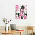 thumbnail image 3 of PIKWEEK African American Women Canvas Wall Art Fashion Women Art Pink Paris Theme Room Decor Abstract Minimalist Painting For Home Office Desk Workspace Bedroom Living Room Decor Ready To Hang, 3 of 5