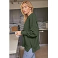 thumbnail image 3 of ORUYROP Women's Crewneck Batwing Long Sleeve Sweater 2023 Fall Oversized Ribbed Knit Side Slit Pullover Top, 3 of 7