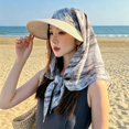thumbnail image 2 of Unir UV Protection Neck Cover Sun Hat for Women, Wide Brim Straw with Scarf, Breathable Summer Outdoor Hat, 1 Piece, One Size, 2 of 4