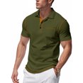 thumbnail image 6 of Zimjoy Mens Polo Shirts Short Sleeve Strech Casual Dress Golf Polo Shirts Summer Soft Lightweight with Chest Pocket Army Green L, 6 of 6