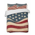 thumbnail image 2 of Quilts Full Size, Vintage American Flag Soft Comforter Bedding Set for Bed, Blue Red White Star US Flag Lightweight Quilted Bedspread with Pillow Cover(2 Pieces) for All Season, 78x90 Inch, 2 of 6
