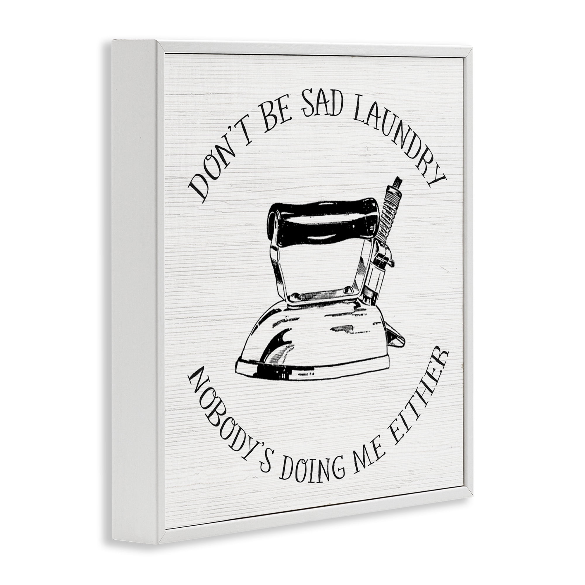 Stupell Industries Sassy Vintage Laundry Phrase Typography Painting White Framed Art Print Wall Art, 17 x 17