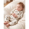 thumbnail image 5 of BemeyourBBs Western Baby Boy Clothes Newborn Baby Boy Duck Cowboy Outfit One Piece Ribbed Romper Long Sleeve Duck Cow Print Button Casual Spring Summer Fall Winter Jumpsuit, 5 of 8