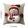 thumbnail image 3 of ‌Christmas Throw Pillow Covers‌ Embroidered Santa Claus/Reindeer/Snowman,Festive Holiday Throw Pillow Case for Sofa Living Room Decor,Farmhouse Style Christmas Cushion Cover for Winter Decor, 3 of 6