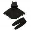 Actoyo Toddler Boys Girls Halloween Bat Costumes Hooded Fleece Jacket Sweater + Pants Outfits Set
