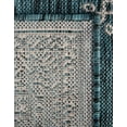thumbnail image 5 of Unique Loom Outdoor Traditional Collection Area Rug - Antique (7' 10" Square Teal/Ivory), 5 of 6
